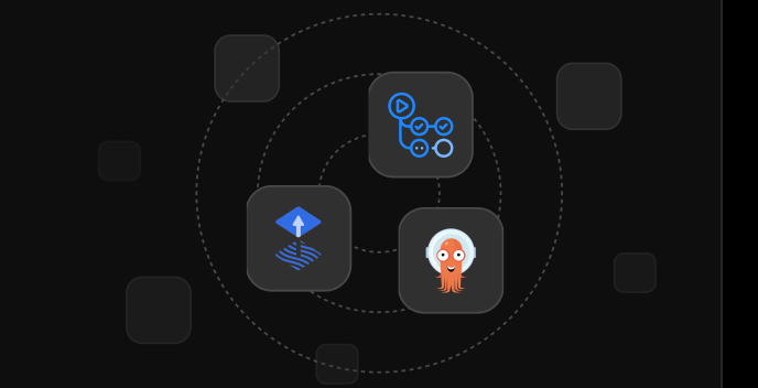 Connected workflow services in a network diagram