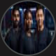 Three video production team members in a studio